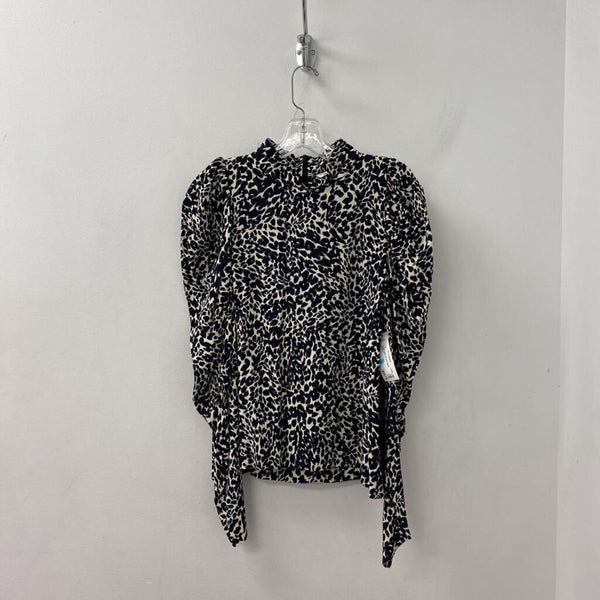 ZARA WOMEN'S TOP black cream mix M