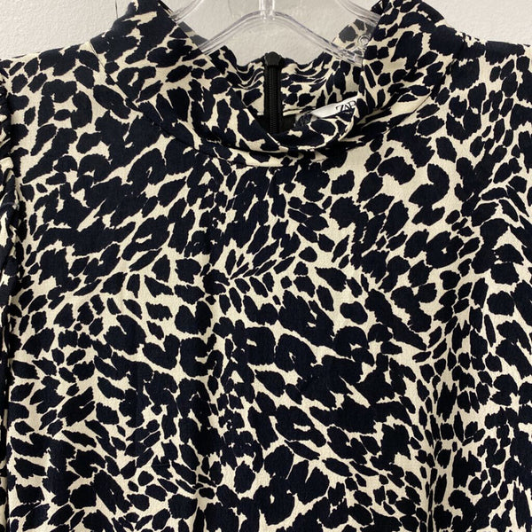 ZARA WOMEN'S TOP black cream mix M