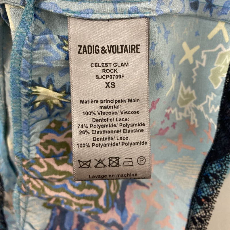 ZADIG & VOLTAIRE WOMEN'S TOP blue navy mix XS