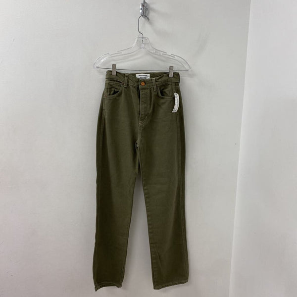 REFORMATION WOMEN'S JEANS olive green XS-S /25