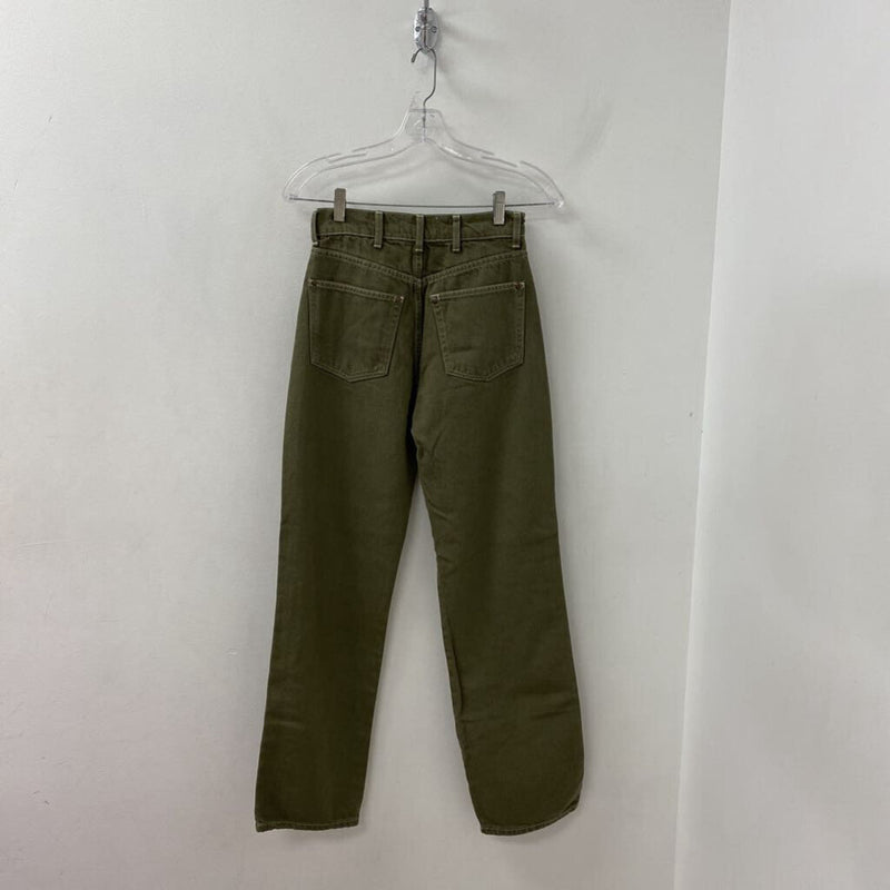 REFORMATION WOMEN'S JEANS olive green XS-S /25