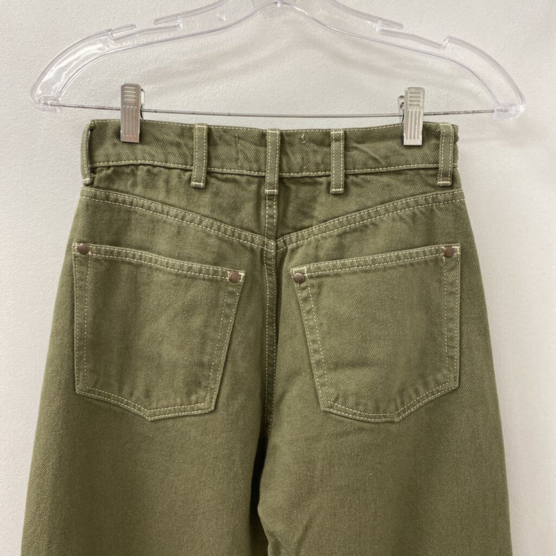 REFORMATION WOMEN'S JEANS olive green XS-S /25