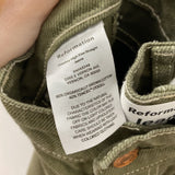 REFORMATION WOMEN'S JEANS olive green XS-S /25