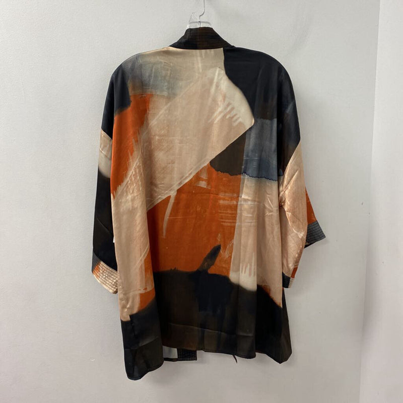 SOFT SURROUNDINGS WOMEN'S BLOUSE/SHIRT black tan print S/M