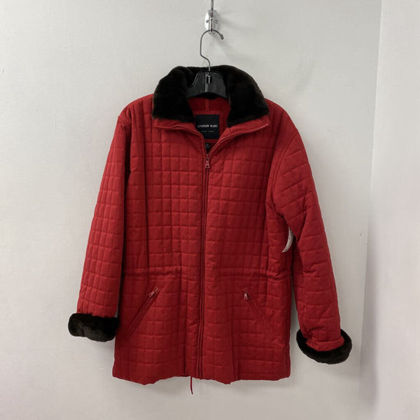 ANDREW MARC WOMEN'S COAT red brown M