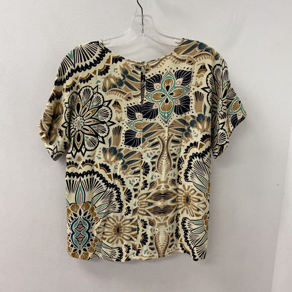H&M WOMEN'S BLOUSE/SHIRT cream multi print 2