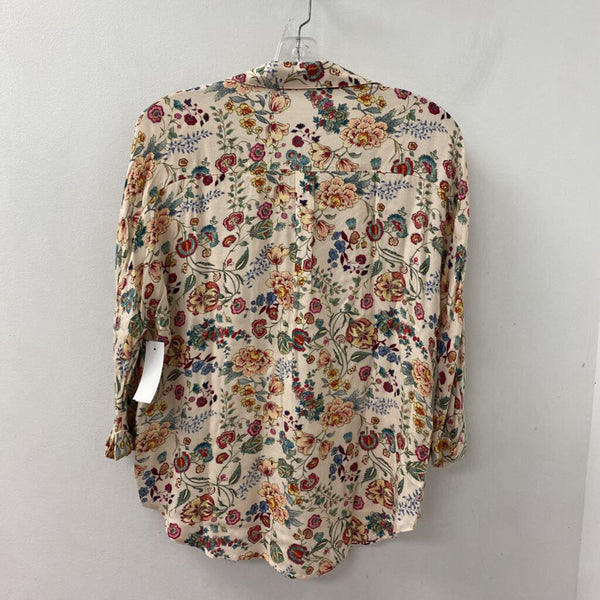 PROMOD WOMEN'S BLOUSE/SHIRT beige multi floral print 4