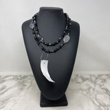 WOMEN'S NECKLACE black grey cream