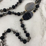 WOMEN'S NECKLACE black grey cream