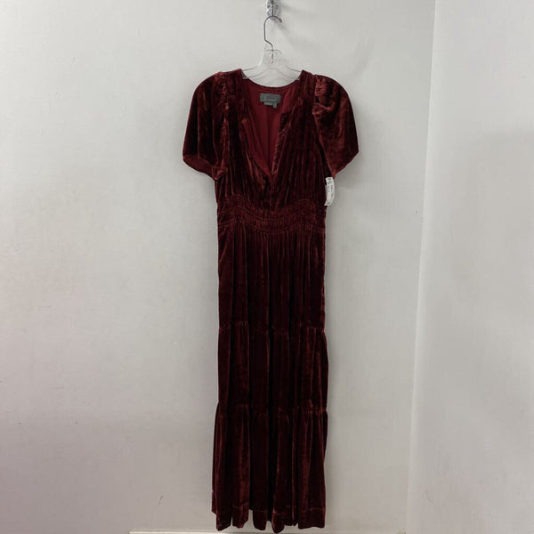 ANTHROPOLOGIE WOMEN'S DRESS burgundy S