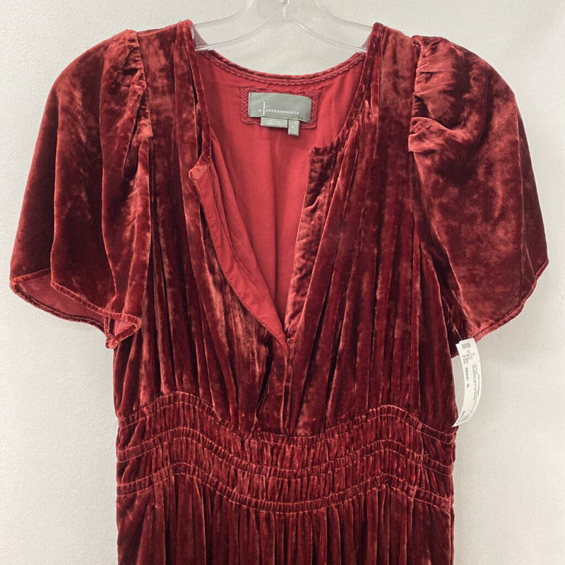 ANTHROPOLOGIE WOMEN'S DRESS burgundy S