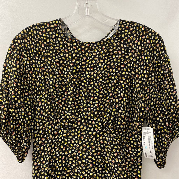 ZARA WOMEN'S DRESS black yellow white mix XS