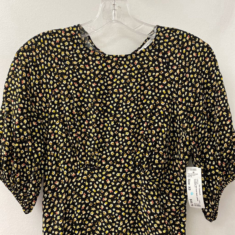 ZARA WOMEN'S DRESS black yellow white mix XS