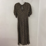 ZARA WOMEN'S DRESS black yellow white mix XS