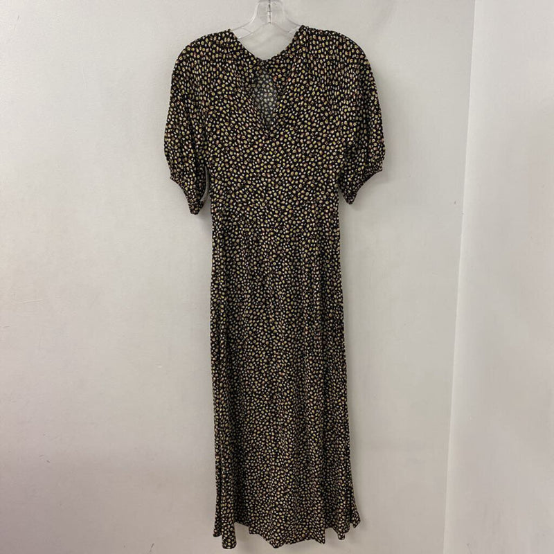 ZARA WOMEN'S DRESS black yellow white mix XS