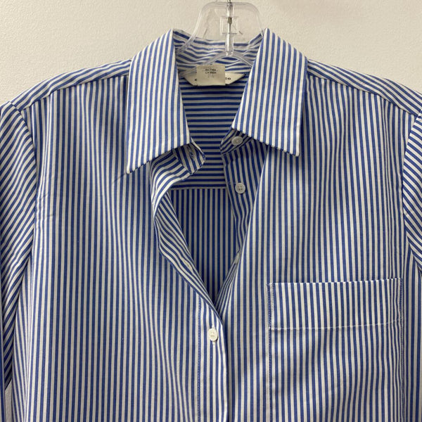Club Monaco WOMEN'S BLOUSE/SHIRT blue white mix S