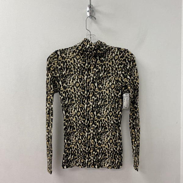 Club Monaco WOMEN'S TOP black tan cream mix S