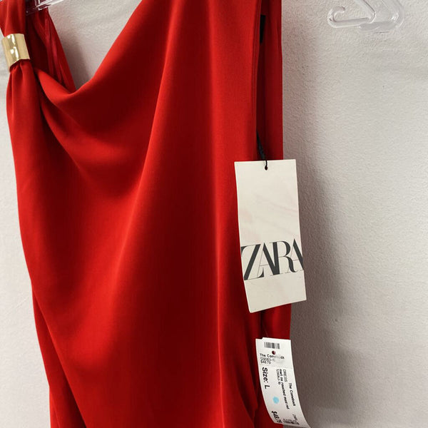 ZARA WOMEN'S DRESS red L