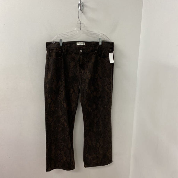 ABERCROMBIE & FITCH WOMEN'S JEANS brown black mix XL/33S