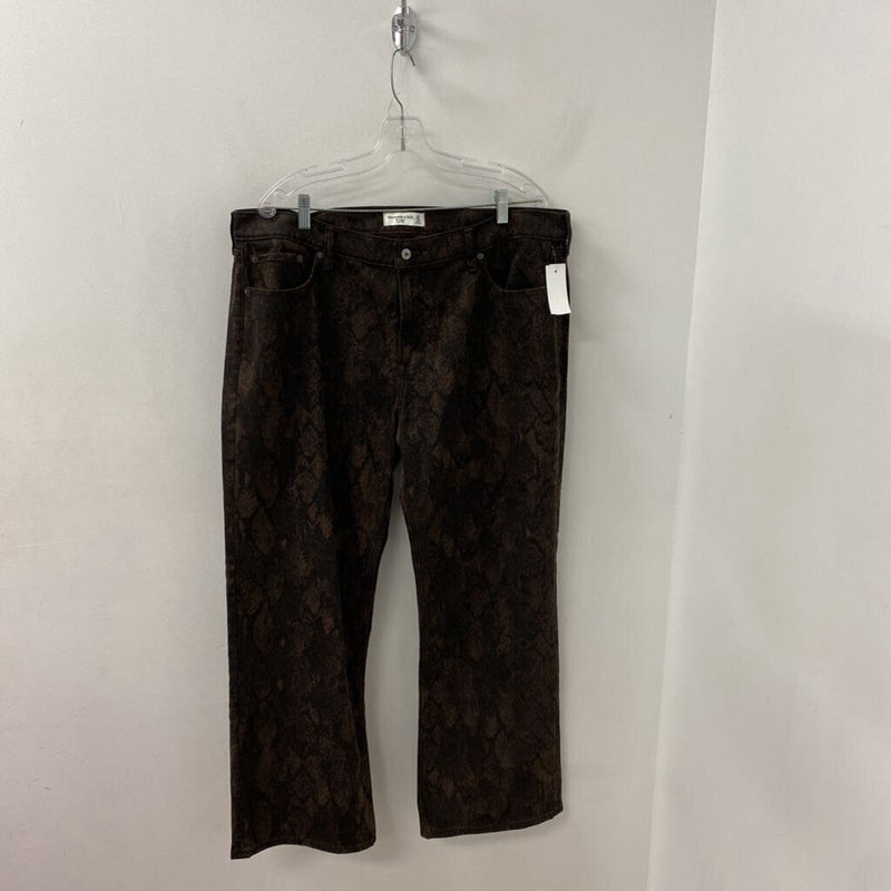 ABERCROMBIE & FITCH WOMEN'S JEANS brown black mix XL/33S