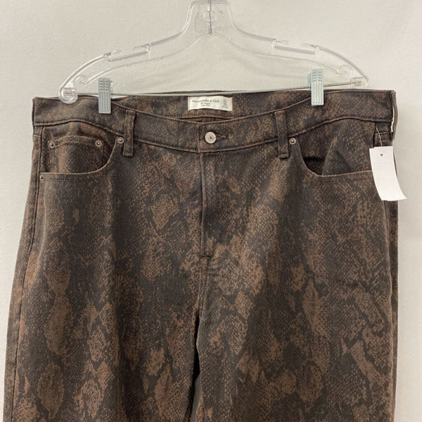 ABERCROMBIE & FITCH WOMEN'S JEANS brown black mix XL/33S