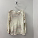 UNIQLO WOMEN'S T-SHIRT cream black red stripe S