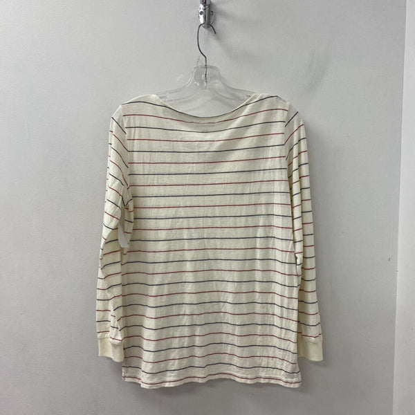UNIQLO WOMEN'S T-SHIRT cream black red stripe S