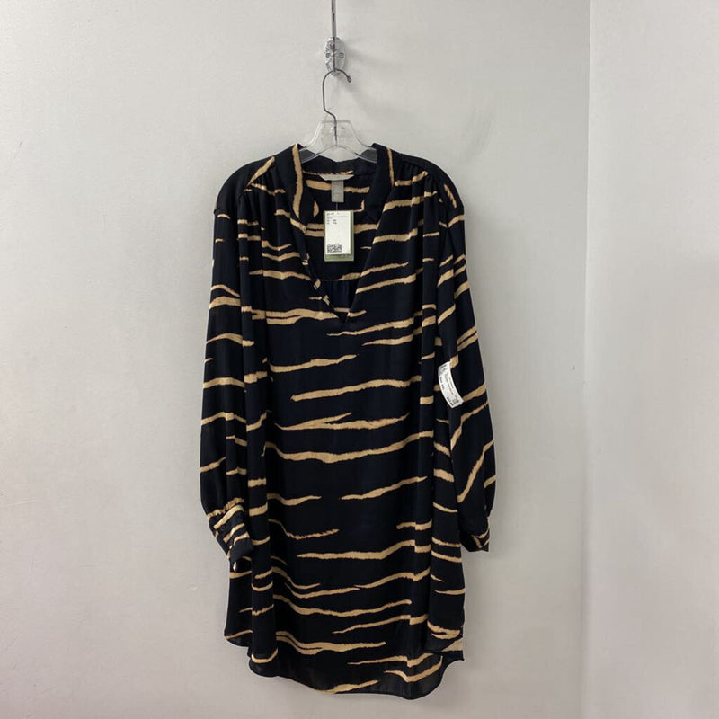 H&M WOMEN'S DRESS black tan mix XXL