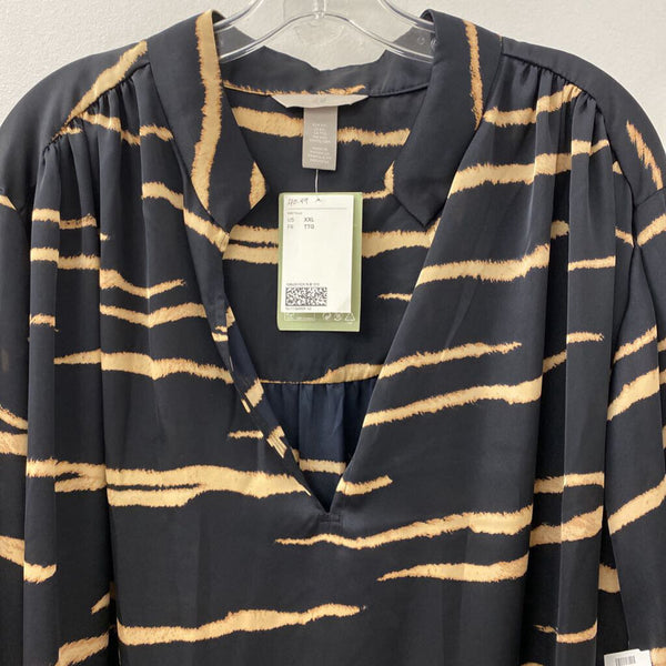 H&M WOMEN'S DRESS black tan mix XXL