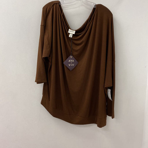 ava & viv WOMEN'S TOP brown 3X