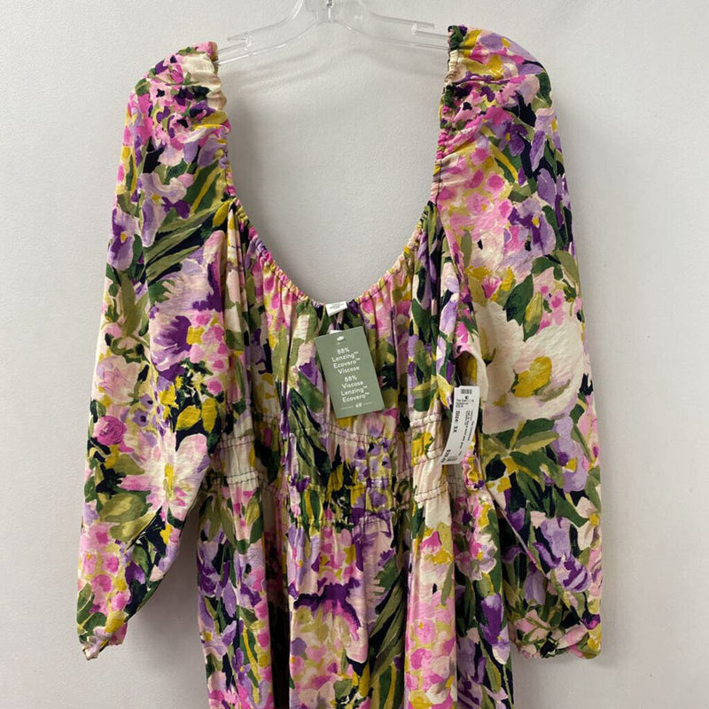 H&M WOMEN'S DRESS pink green multi mix 3X