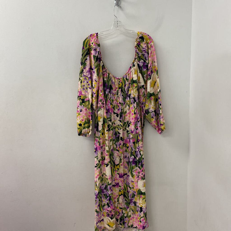 H&M WOMEN'S DRESS pink green multi mix 3X