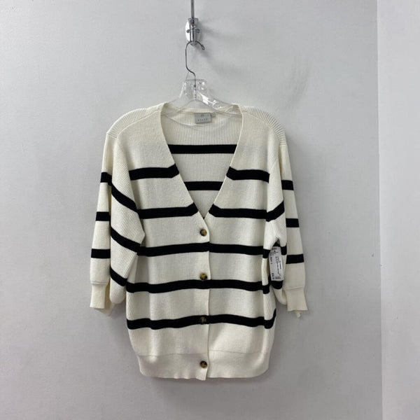 kaffe WOMEN'S CARDIGAN white black mix L