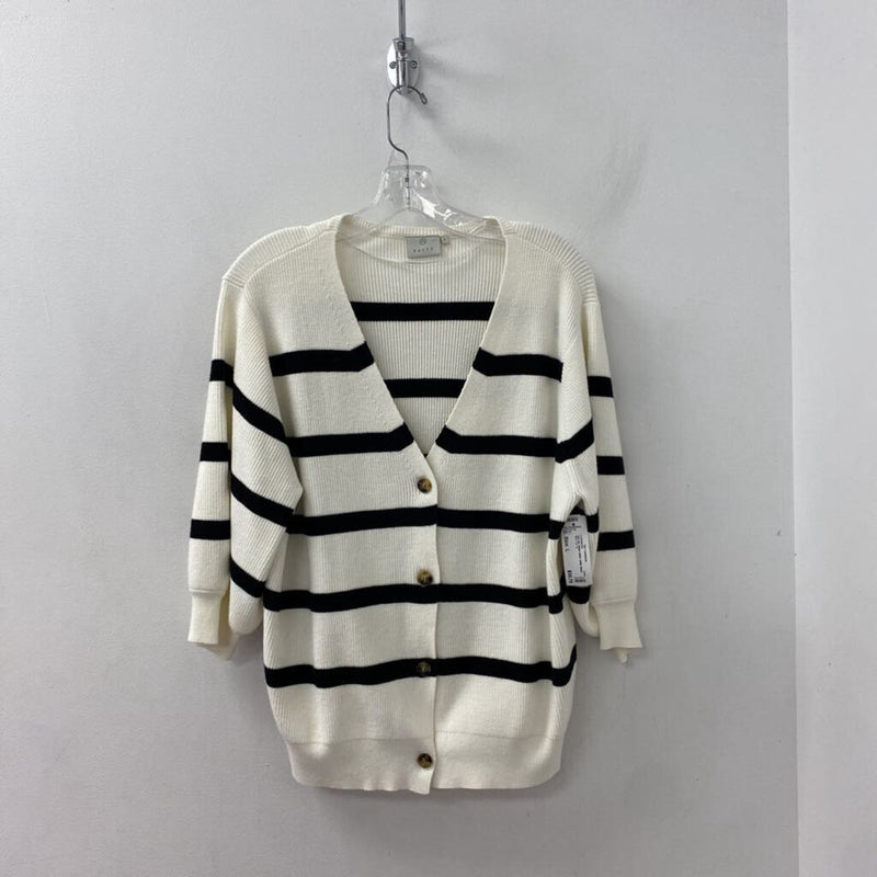 kaffe WOMEN'S CARDIGAN white black mix L