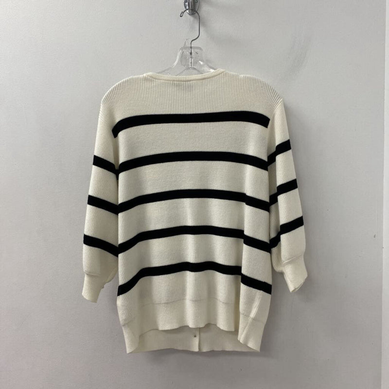 kaffe WOMEN'S CARDIGAN white black mix L