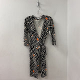 DIANE von FURSTENBERG WOMEN'S DRESS black cream coral 6