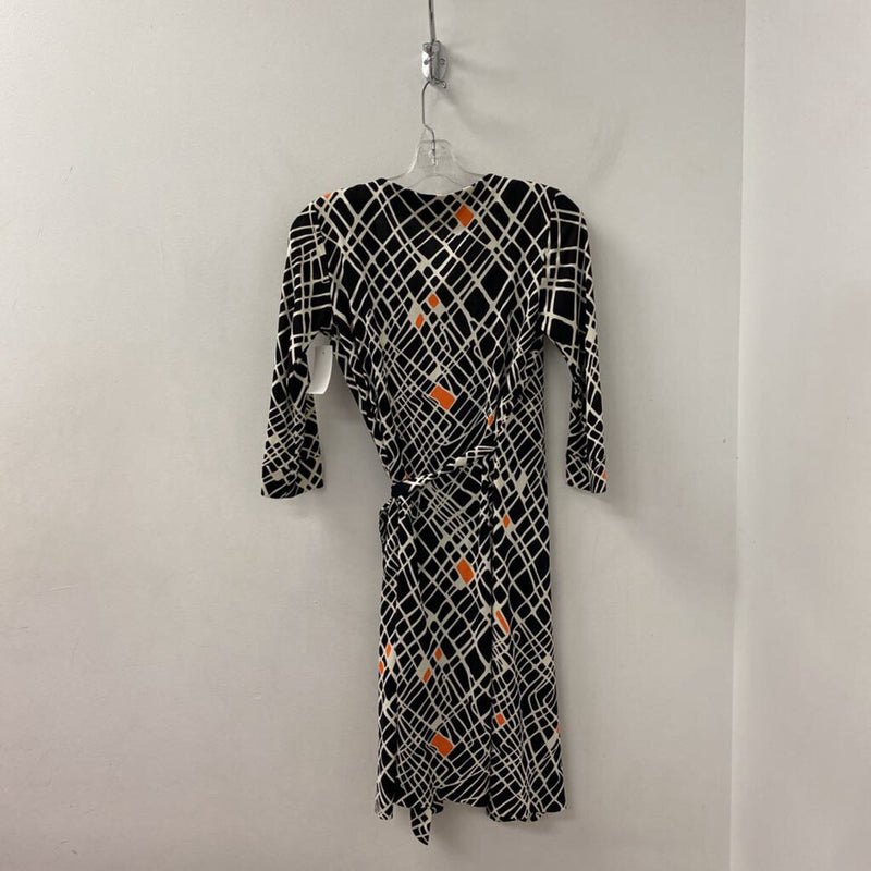 DIANE von FURSTENBERG WOMEN'S DRESS black cream coral 6