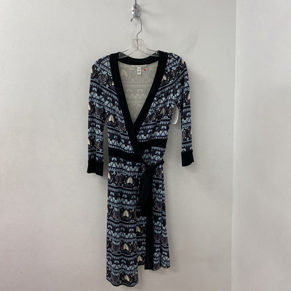 DIANE von FURSTENBERG WOMEN'S DRESS blue grey black 6