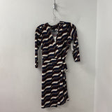 ANN TAYLOR WOMEN'S DRESS plum navy white mix 4