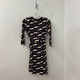 ANN TAYLOR WOMEN'S DRESS plum navy white mix 4