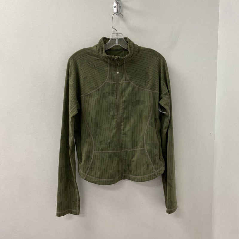 LULULEMON WOMEN'S ACTIVE TOP olive green black mix L