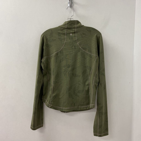 LULULEMON WOMEN'S ACTIVE TOP olive green black mix L