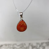 925 WOMEN'S PENDANT red orange
