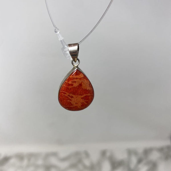 925 WOMEN'S PENDANT red orange
