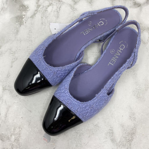 CHANEL WOMEN'S FLATS purple black mix 39.5