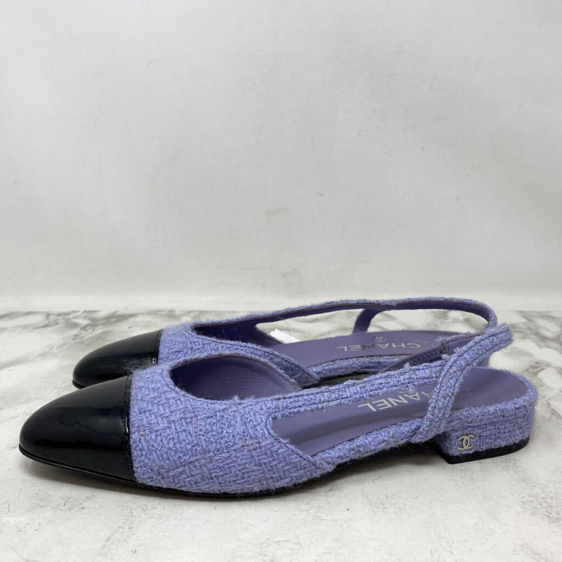 CHANEL WOMEN'S FLATS purple black mix 39.5