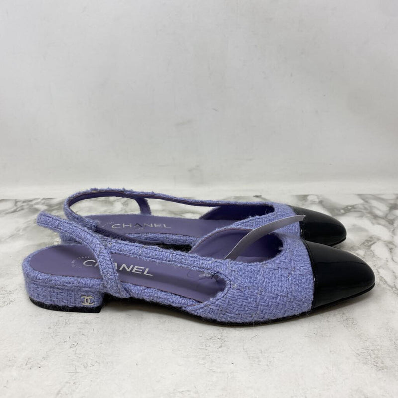 CHANEL WOMEN'S FLATS purple black mix 39.5