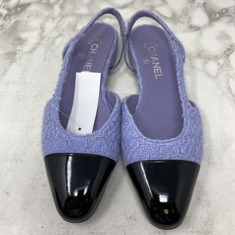CHANEL WOMEN'S FLATS purple black mix 39.5