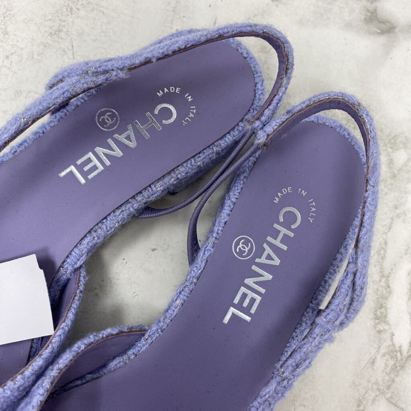 CHANEL WOMEN'S FLATS purple black mix 39.5
