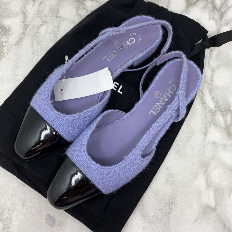 CHANEL WOMEN'S FLATS purple black mix 39.5